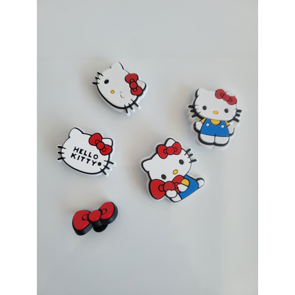 Sanrio Hello Kitty Shoe Charms 5pc Set Red Bow Kawaii‎ Clog Accessories